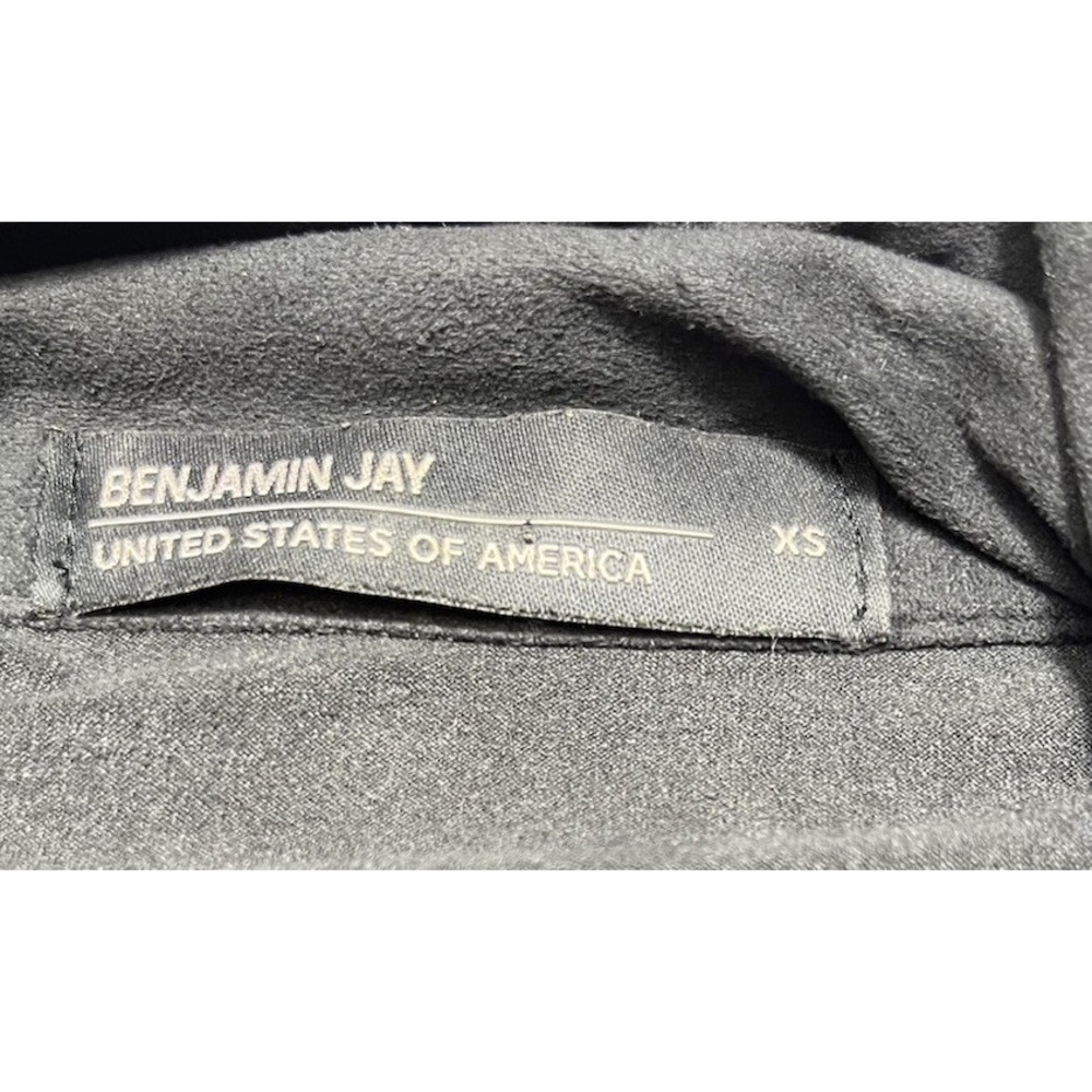 Benjamin Jay Genuine Suede Waterfall Cardigan Womens XS Open Front Drape Jacket - Picture 2 of 3
